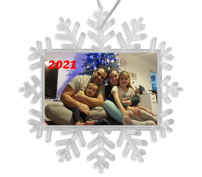 Personalised Snowflake Bauble | 70mm x 45mm