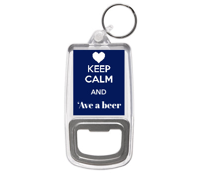 Personalised Bottle Opener Keyring | Keep Calm Heart