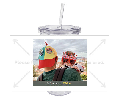 Pixly® Personalised Photo Tumbler & Straw | 450ml