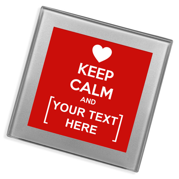 Personalised Glass Coaster | Keep Calm Heart