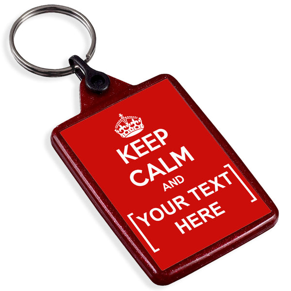Personalised Red Recycled Keyring | Keep Calm