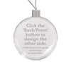 Personalised Round Bauble | 70mm x 70mm