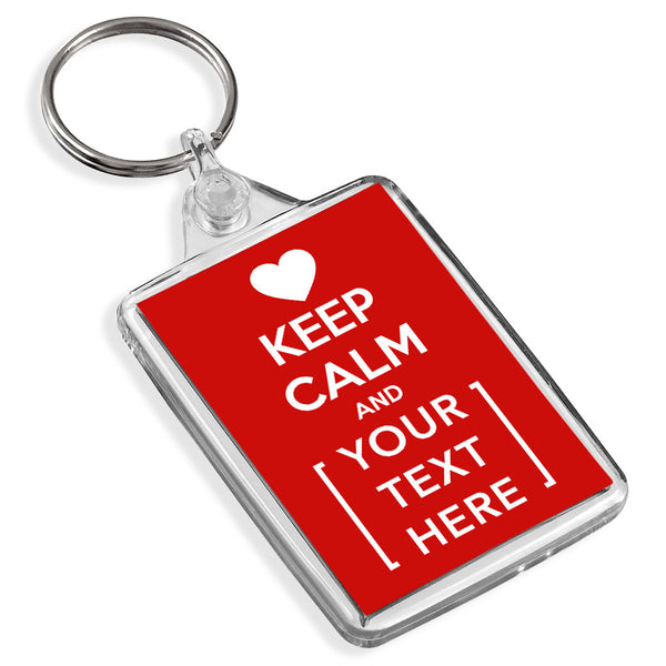 Personalised Keyring | Keep Calm Heart