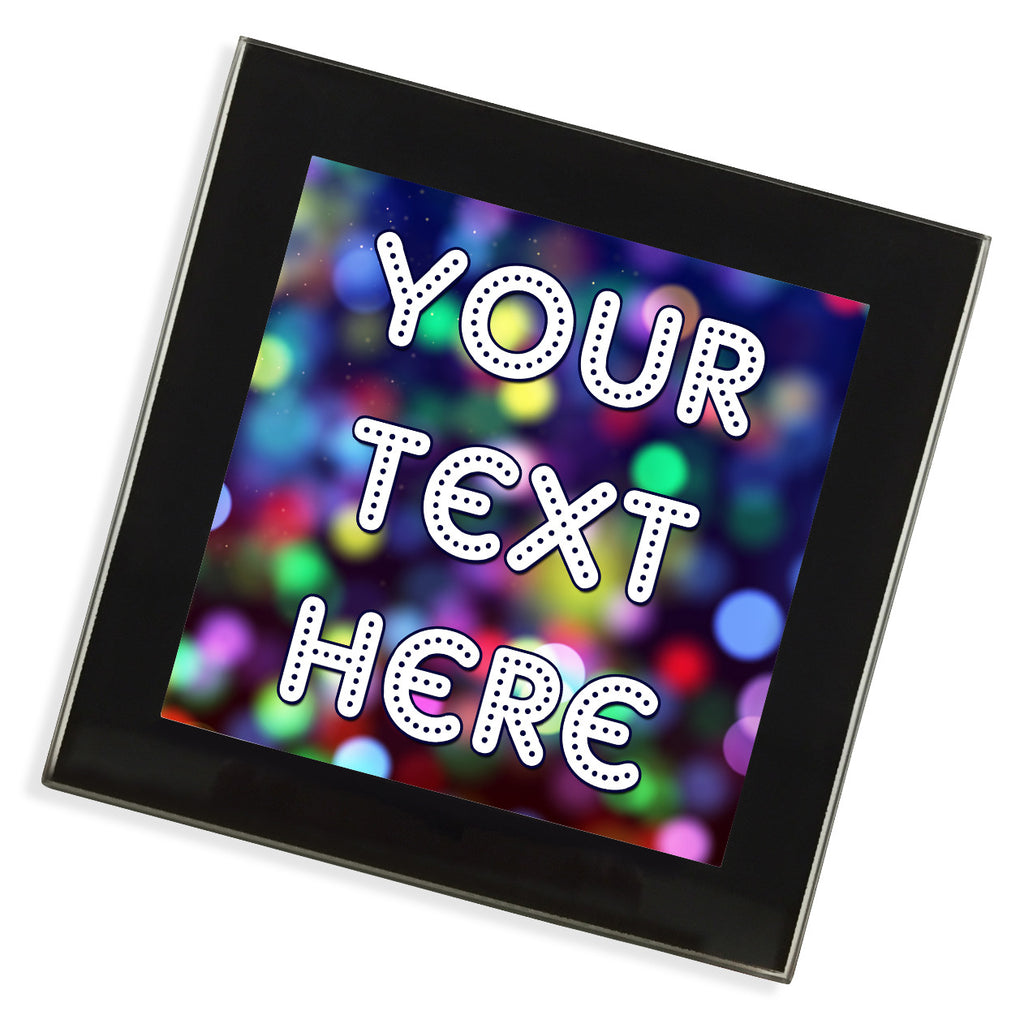 Personalised Glass Coaster | Party Lights