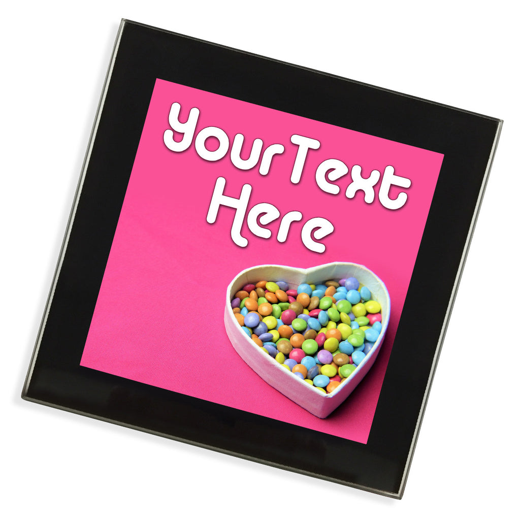Personalised Glass Coaster | Smarties Heart