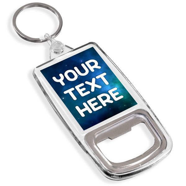 Personalised Bottle Opener Keyring | Cosmos