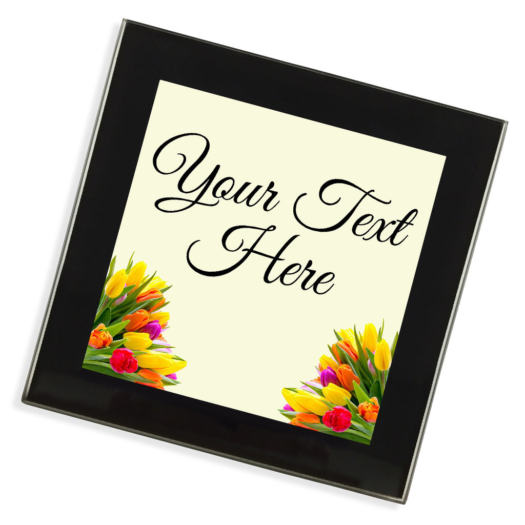 Personalised Glass Coaster | Flowers