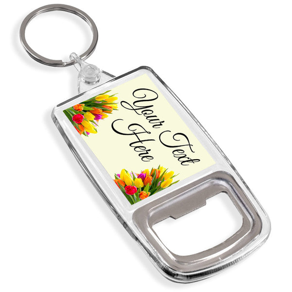 Personalised Bottle Opener Keyring | Flowers