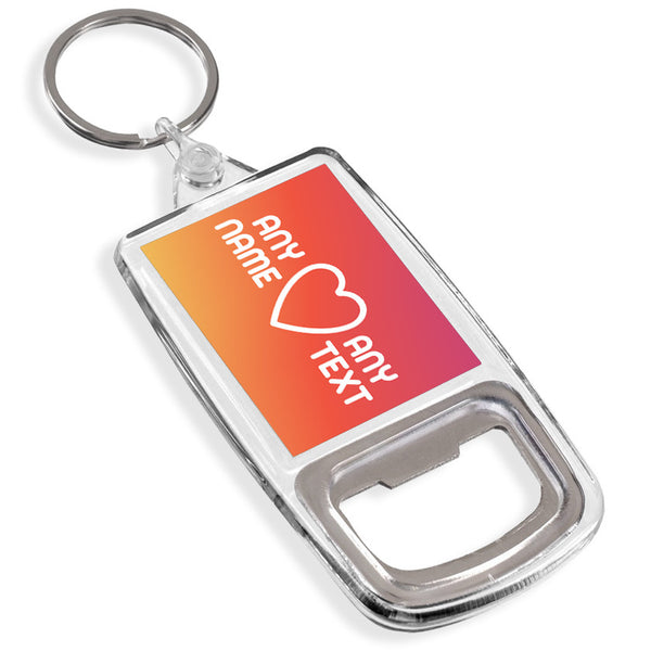 Personalised Bottle Opener Keyring | Heart