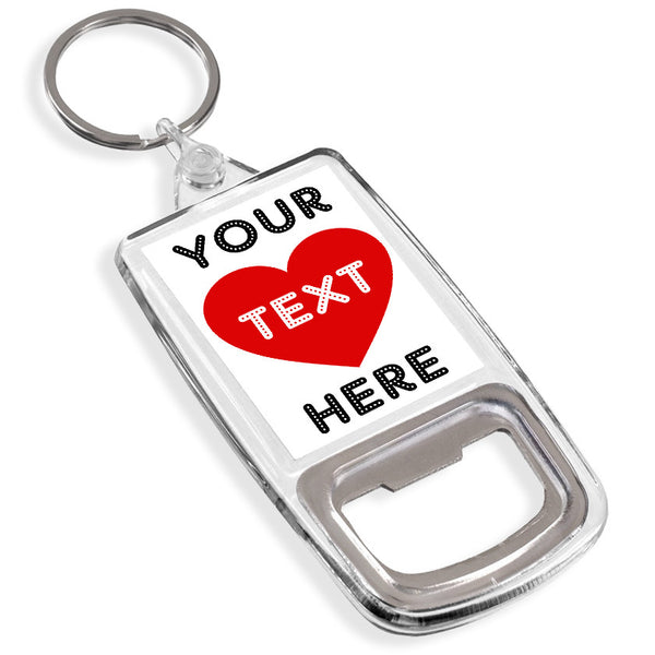 Personalised Bottle Opener Keyring | Love Heart