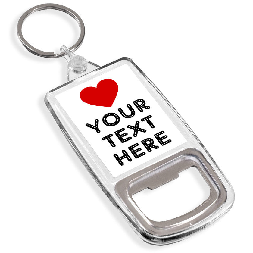Personalised Bottle Opener Keyring | Love Heart