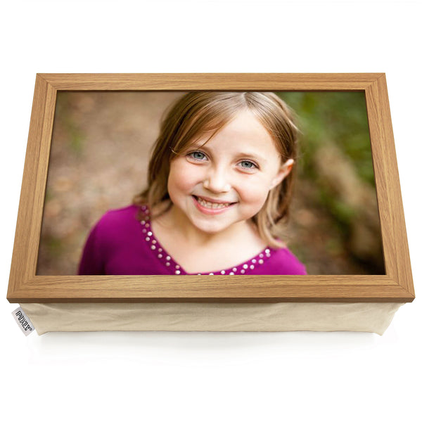 Personalised Photo Lap Tray | Oak Finish