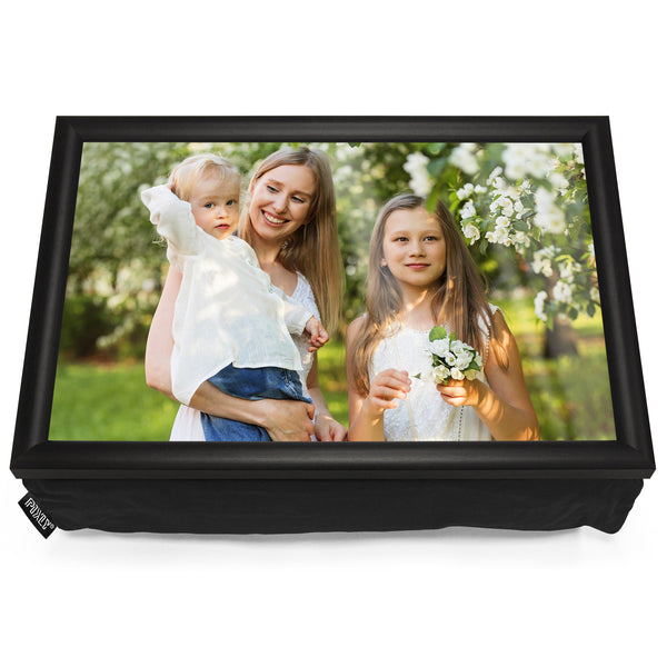 Personalised Photo Lap Tray | Black