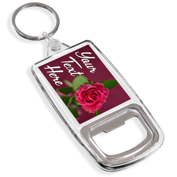 Personalised Bottle Opener Keyring | Rose