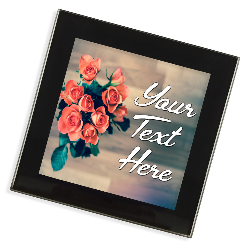 Personalised Glass Coaster | Roses
