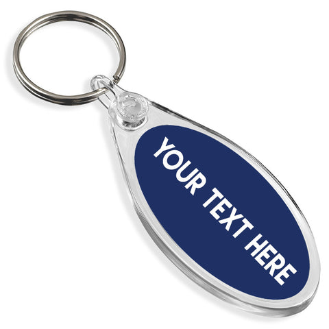 Personalised Text Keyring | Oval