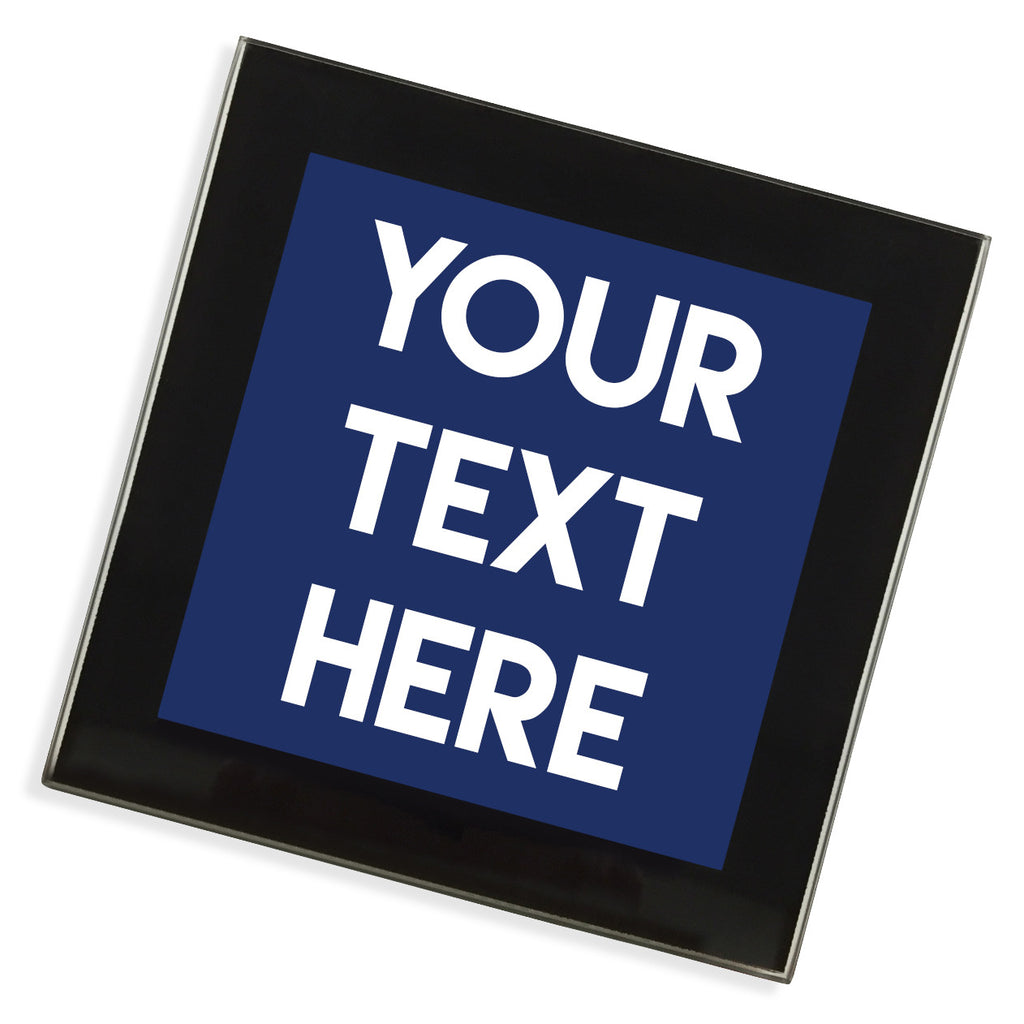 Personalised Text Glass Coaster | Black