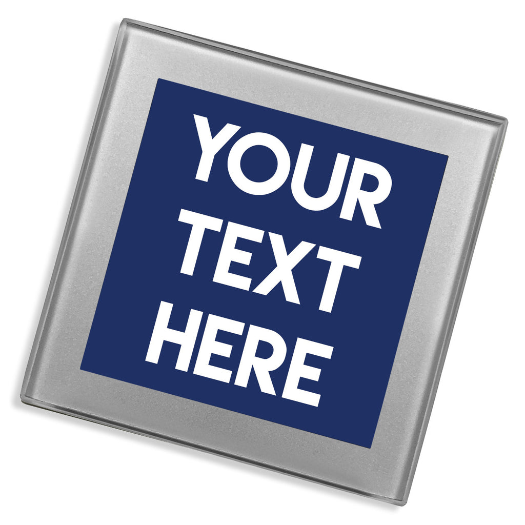Personalised Text Glass Coaster | Silver
