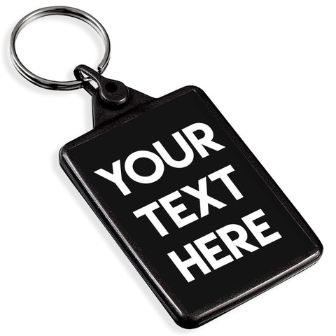 Personalised Text Recycled Plastic Keyring | Graphite