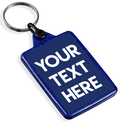 Personalised Text Recycled Plastic Keyring | Blue