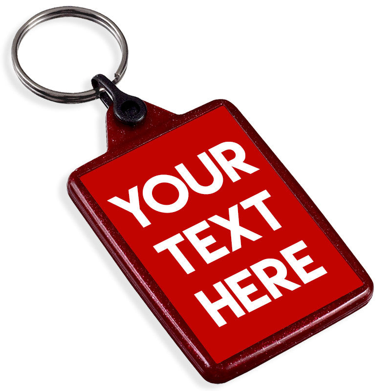 Personalised Text Recycled Plastic Keyring | Red